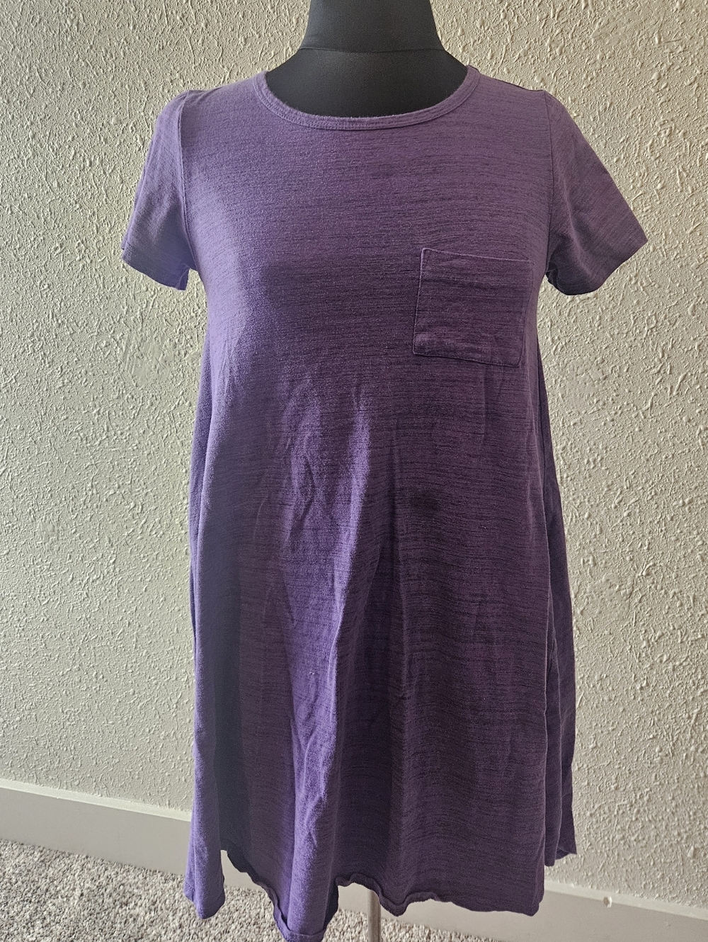 LuLaRoe Purple Swing Dress | Size XXS | Short Sleeve Pocket Dress | Casual Comfy